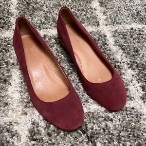 Madewell block wooden heel pumps